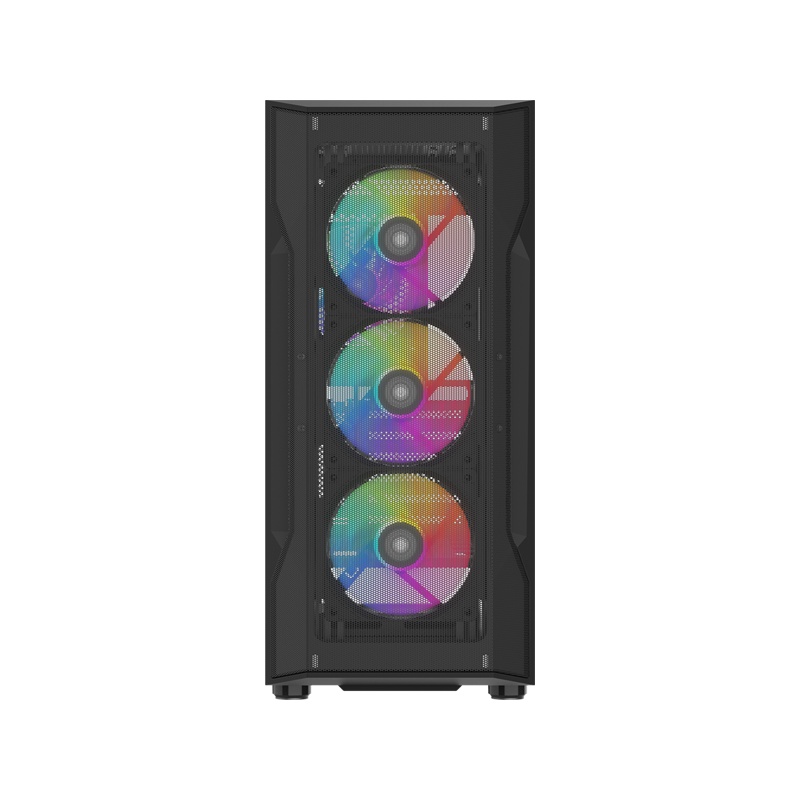 Корпус ПК без блока питания SAMA S40 Black, Midi-Tower, TG, 4x120mm ARGB, 2xUSB 3.0 + 1xUSB 3.1 Type