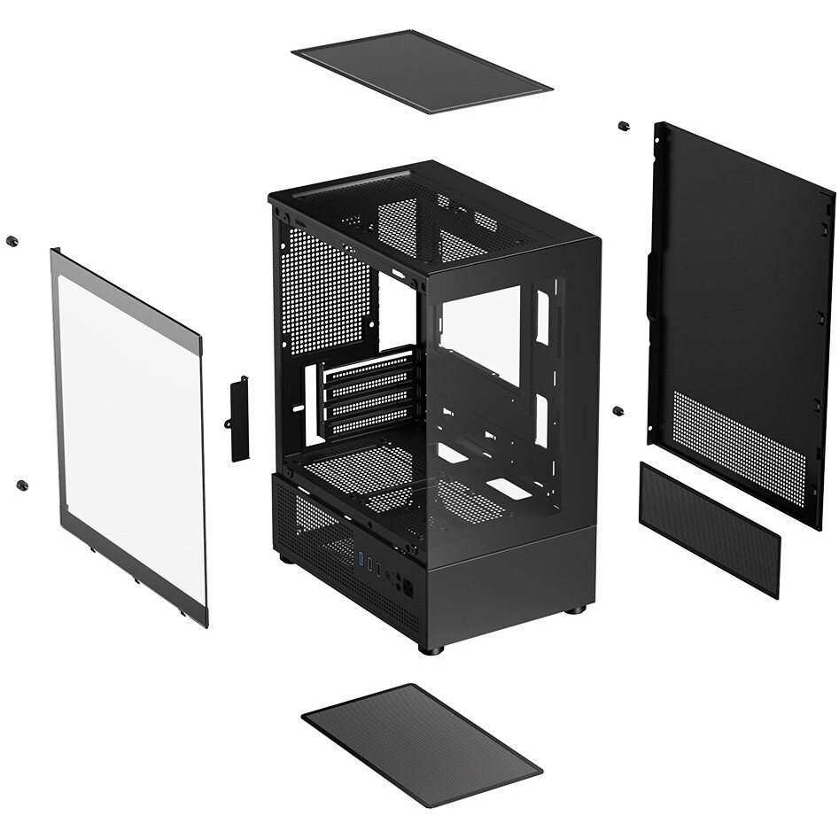 Компьютерный корпус Minitower ExeGate i3 SEA LE (mATX, без БП, 1*USB+1*USB3.0, HD аудио, черный, пер