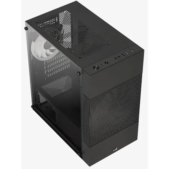 Компьютерный корпус Aerocool / Formula Atomic Lite-G-BK-v2 черный без БП mATX 1x120mm 2xUSB2.0 1xUSB