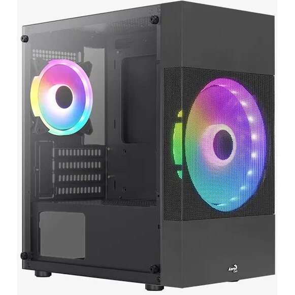 Компьютерный корпус Aerocool / Formula Atomic Lite-G-BK-v2 черный без БП mATX 1x120mm 2xUSB2.0 1xUSB