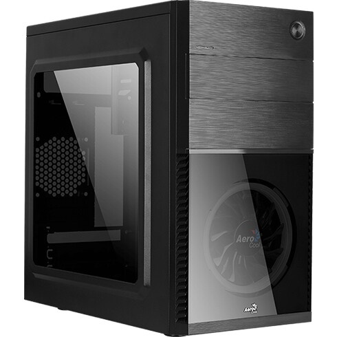 Компьютерный корпус Aerocool / Formula Atomic Lite-G-BK-v2 черный без БП mATX 1x120mm 2xUSB2.0 1xUSB