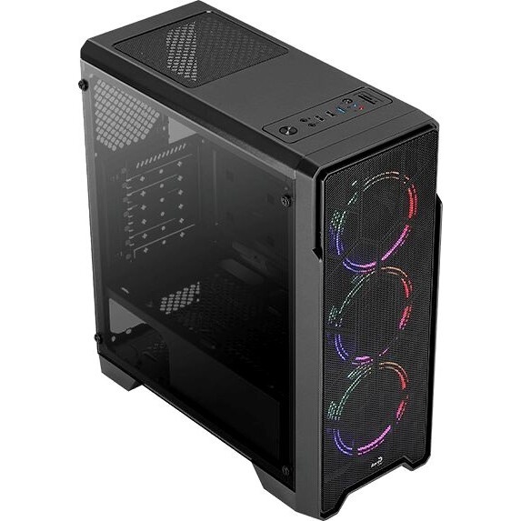 Компьютерный корпус Aerocool / Formula Ore Saturn FRGB-G-BK-v1 (2xUSB, 2xAudio, 0.5 мм,3x120 мм FAN,