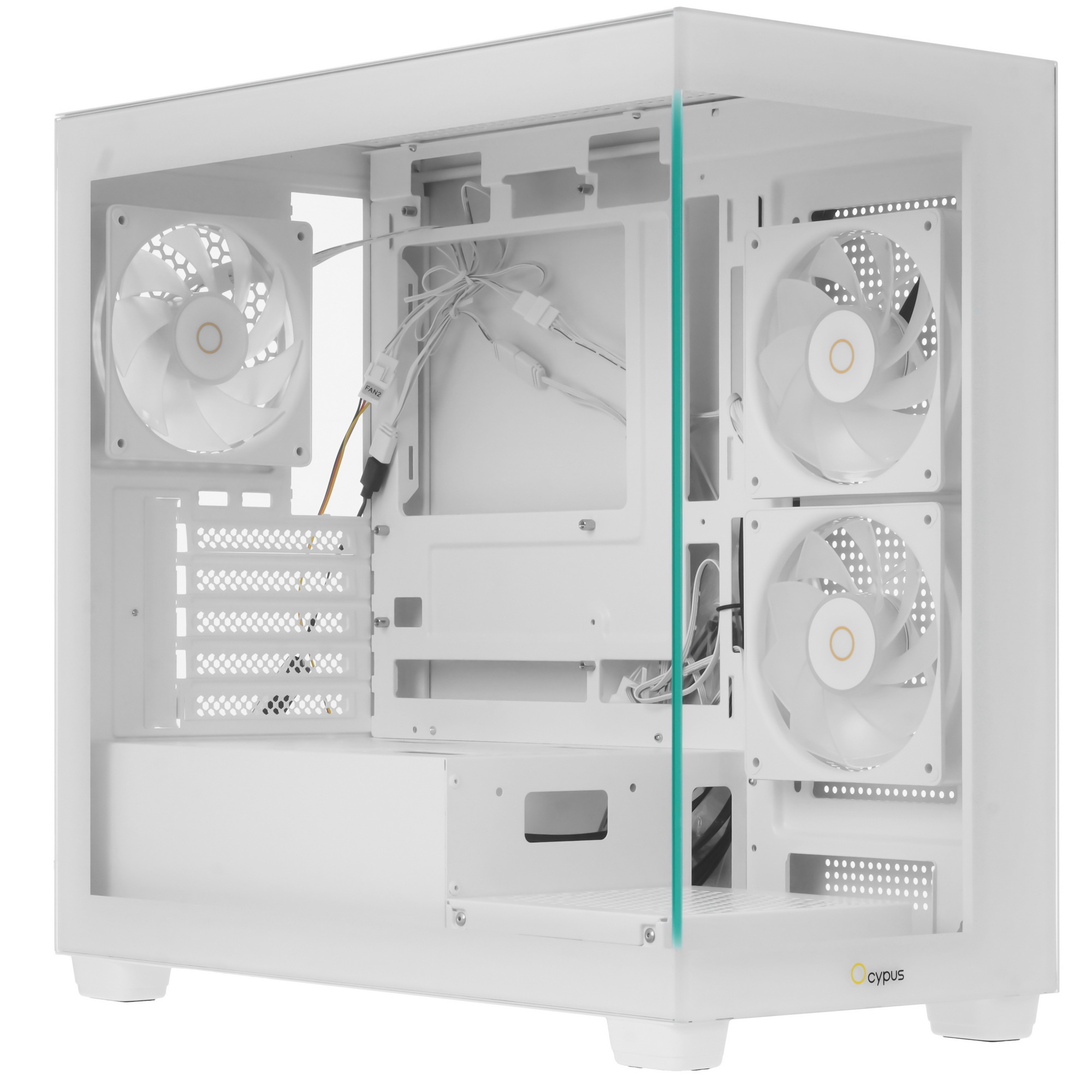Корпус для ПК Case Ocypus Gamma C52 WH ARGB mATX / win / white / 3 ARGB fans / no PSU / Tempered Gla