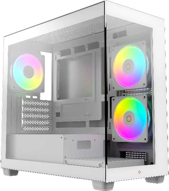 Корпус для ПК Case Ocypus Gamma C52 WH ARGB mATX / win / white / 3 ARGB fans / no PSU / Tempered Gla