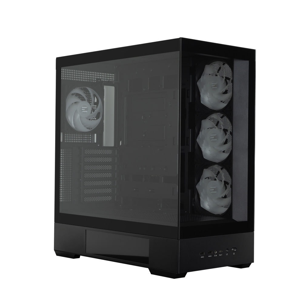 Компьютерный корпус ZALMAN P40 DS, ATX, BLACK, WINDOW, 9.1-inch LCD screen, 2xCombo(2.5” or 3.5”), 1