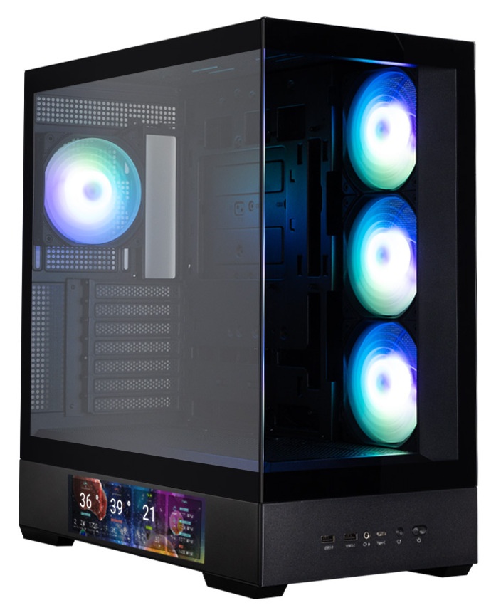 Компьютерный корпус ZALMAN P40 DS, ATX, BLACK, WINDOW, 9.1-inch LCD screen, 2xCombo(2.5” or 3.5”), 1