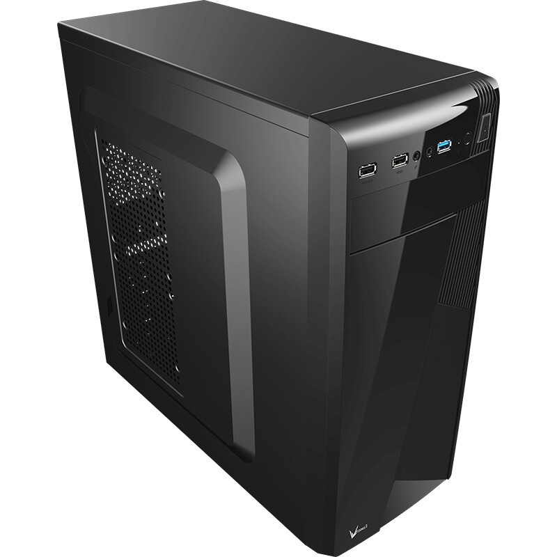 Корпус без блока питания Foxline FL-301, ATX, 4xUSB2.0, HDA, w/o FAN, w/o PSU, no PowerCord, w/DVD-R