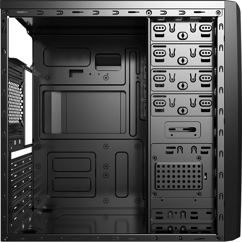 Корпус без блока питания Foxline FL-301, ATX, 4xUSB2.0, HDA, w/o FAN, w/o PSU, no PowerCord, w/DVD-R