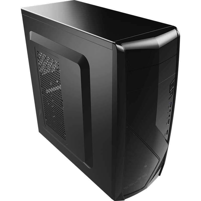 Корпус без блока питания Foxline FL-301, ATX, 4xUSB2.0, HDA, w/o FAN, w/o PSU, no PowerCord, w/DVD-R