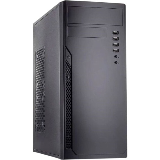 Корпус без блока питания Foxline FL-301, ATX, 4xUSB2.0, HDA, w/o FAN, w/o PSU, no PowerCord, w/DVD-R