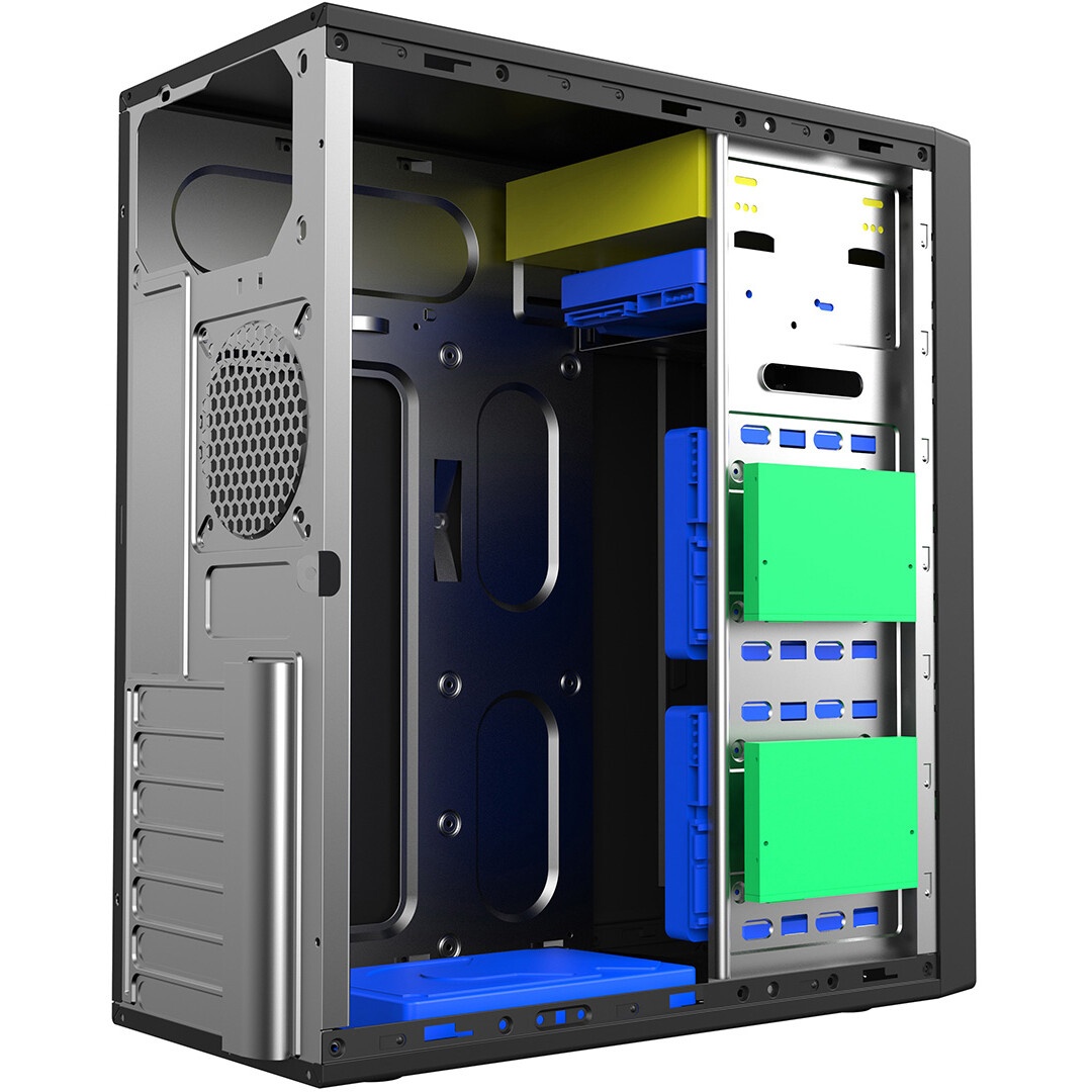 Корпус без блока питания Foxline FL-301, ATX, 4xUSB2.0, HDA, w/o FAN, w/o PSU, no PowerCord, w/DVD-R