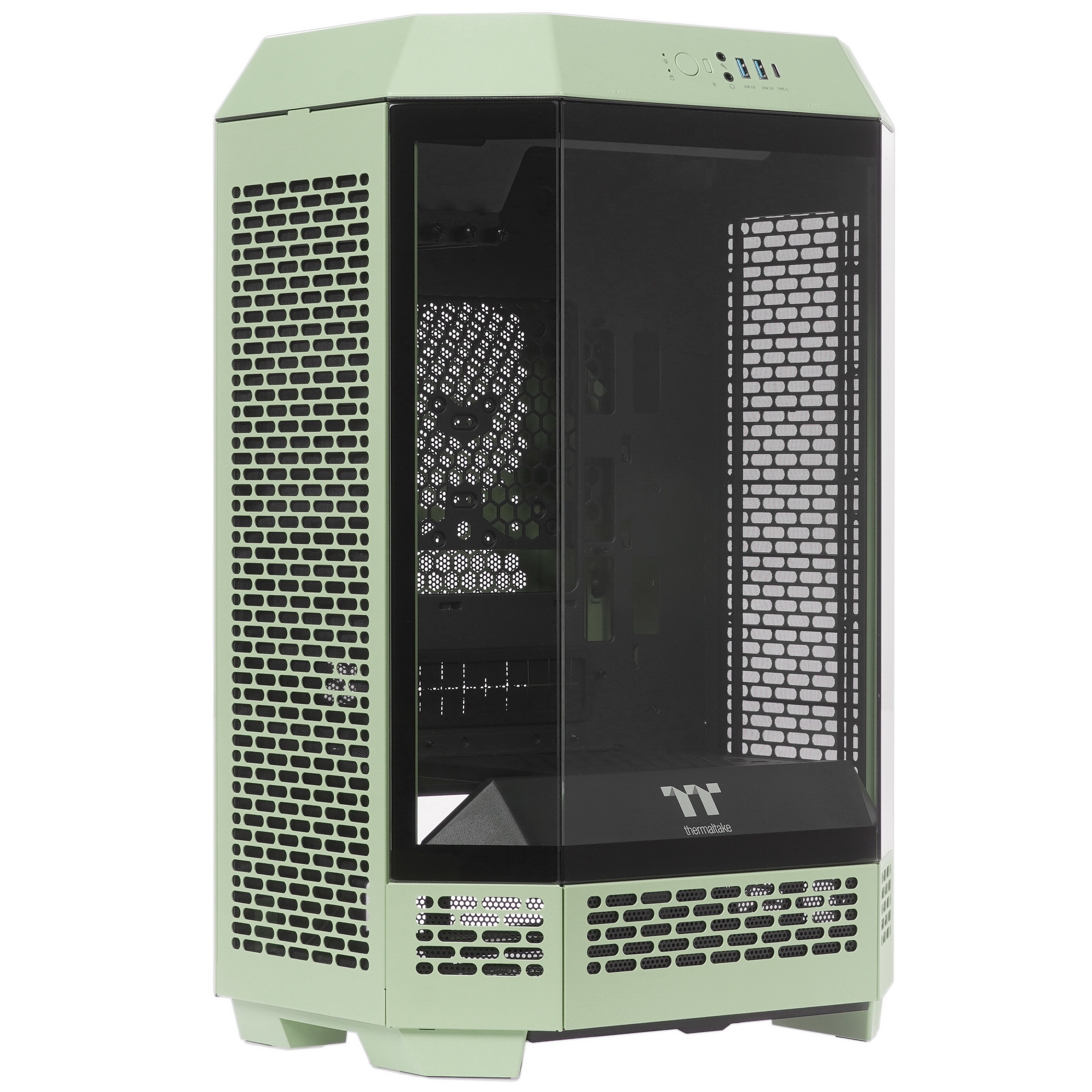 Корпус Thermaltake The Tower 300 Matcha зеленый без БП miniITX 8x120mm 6x140mm 2xUSB3.0 audio bott P