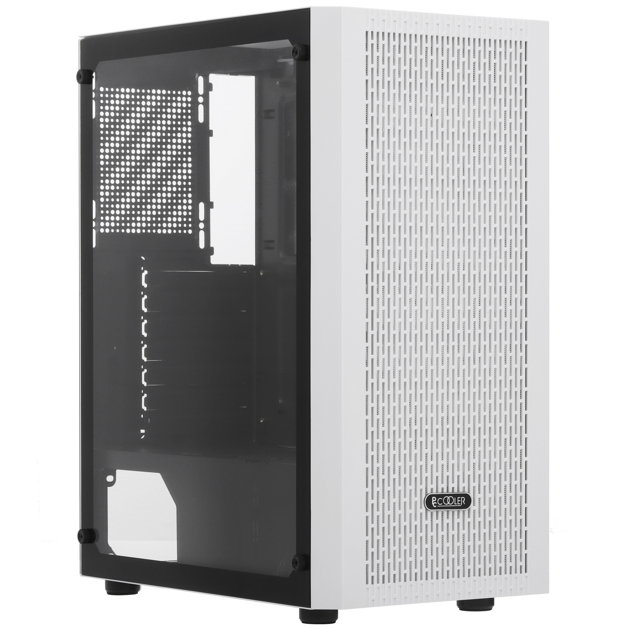 Корпус без блока питания PCCOOLER MA100 MESH WH, Mesh Mid Tower, White, TG, 0.4 SPCC, 3x120mm ARGB A