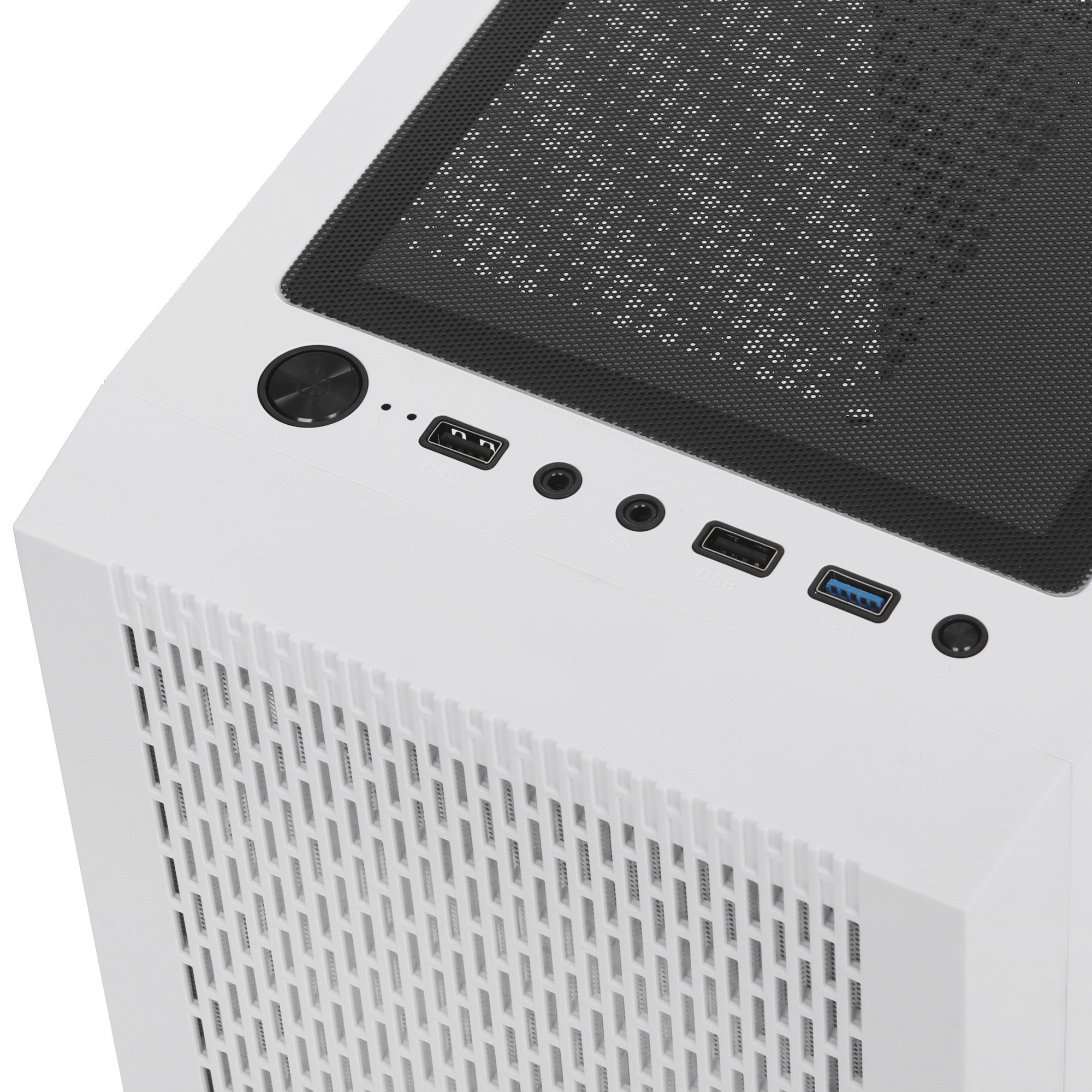 Корпус без блока питания PCCOOLER MA100 MESH WH, Mesh Mid Tower, White, TG, 0.4 SPCC, 3x120mm ARGB A