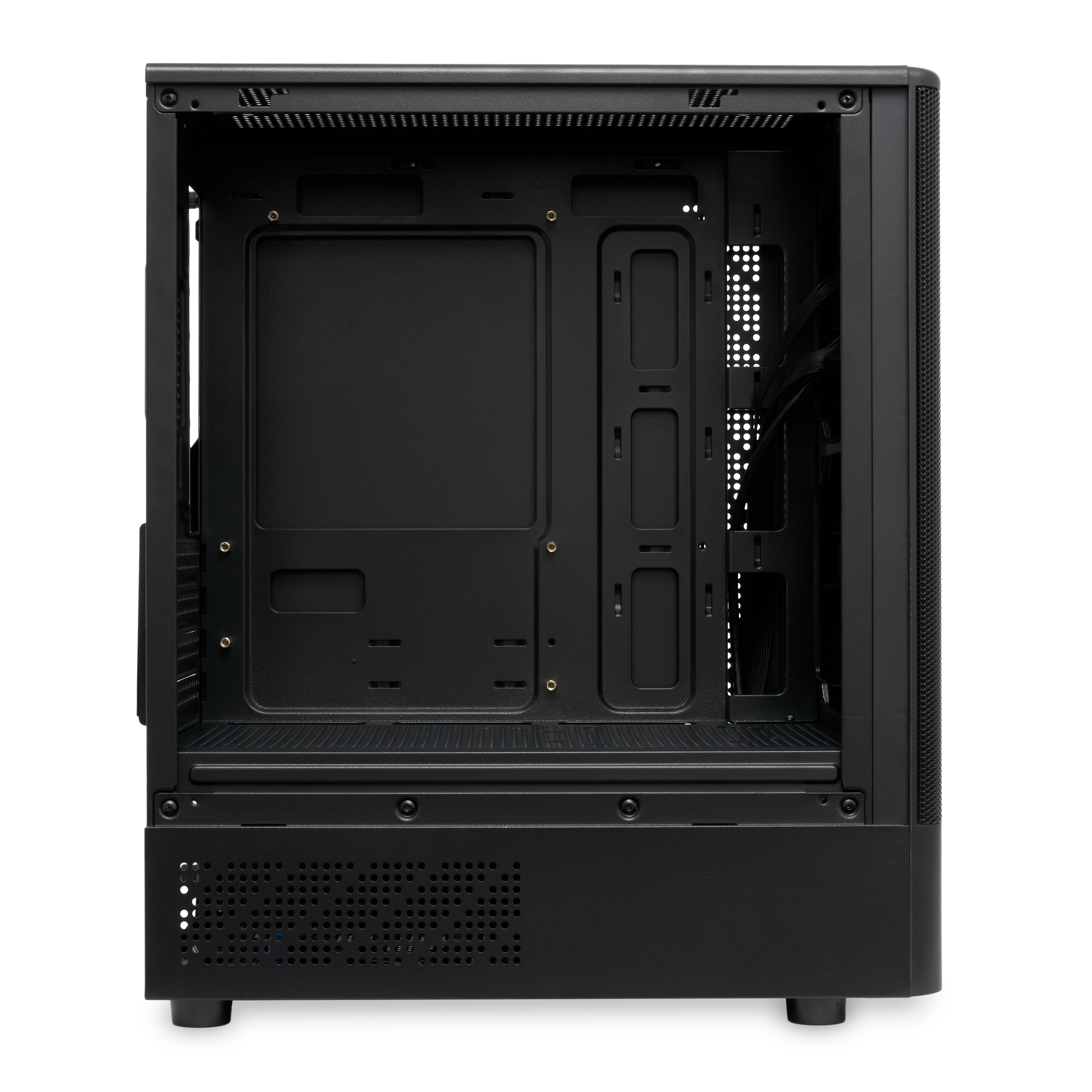 Корпус без блока питания/ Case HSPD M332, Mesh Mini-tower, Black, TG, 0.4 SPCC, no fans, mATX, mITX,