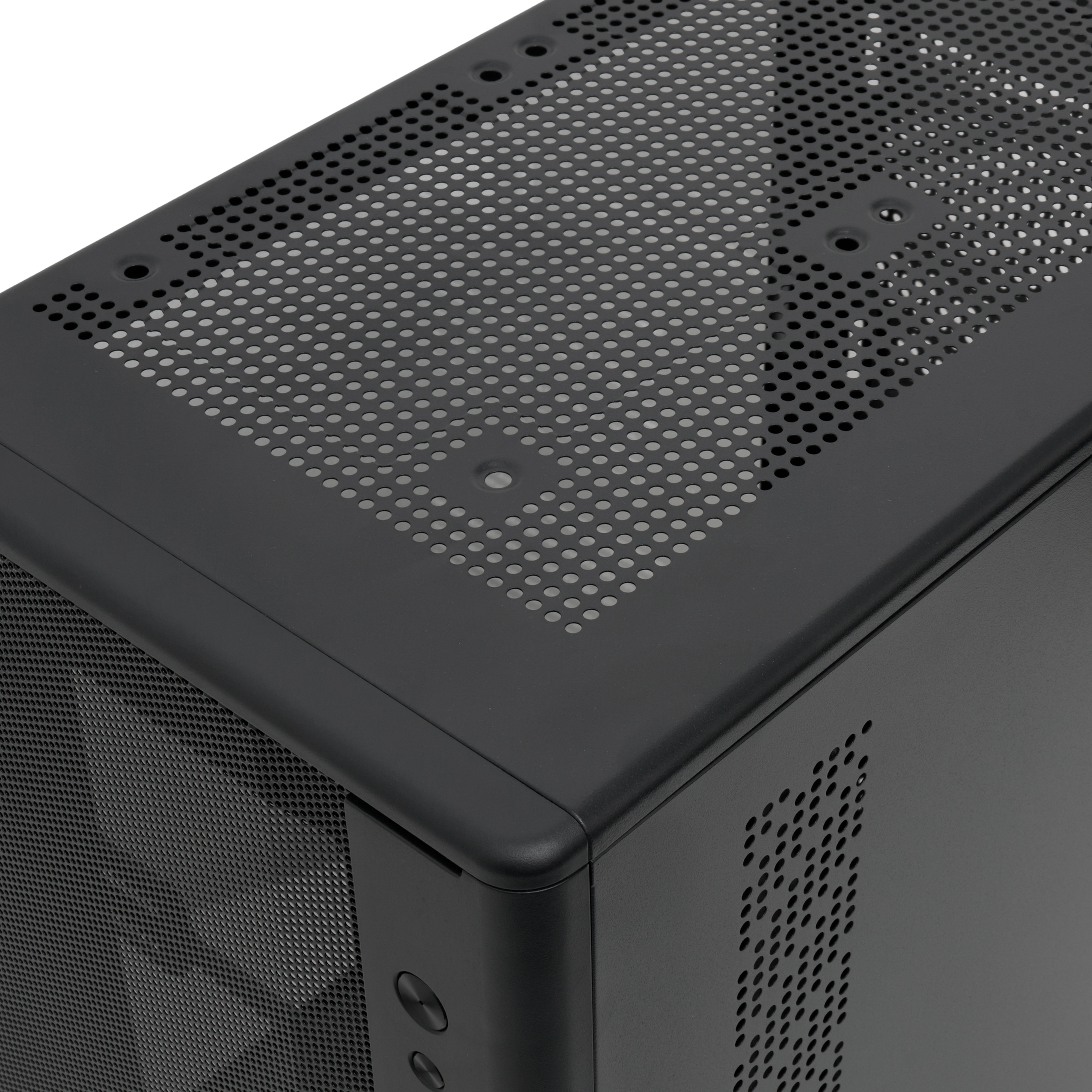 Корпус без блока питания/ Case HSPD M332, Mesh Mini-tower, Black, TG, 0.4 SPCC, no fans, mATX, mITX,