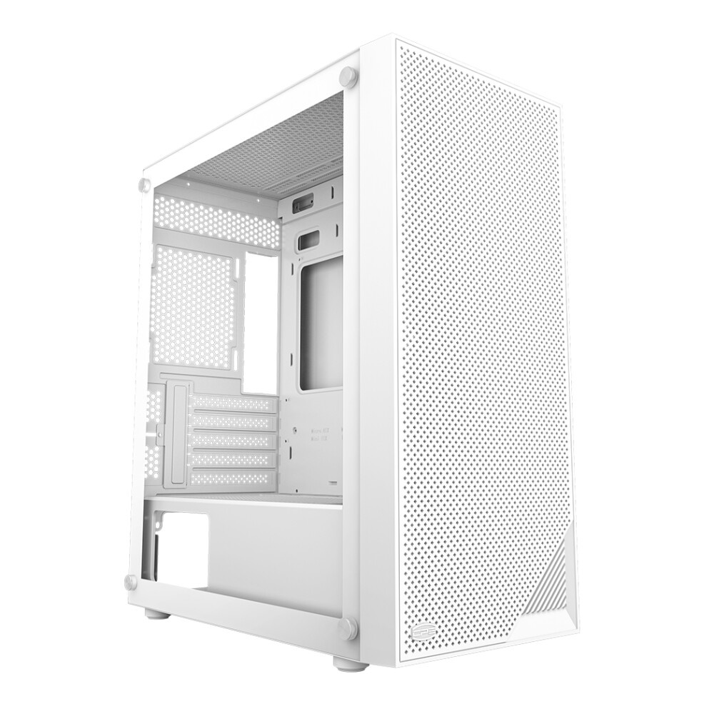 Корпус без блока питания PCCOOLER C3B310 WH, Mesh Mid Tower, White, TG, 0.4 SPCC, no fans mATX, mITX