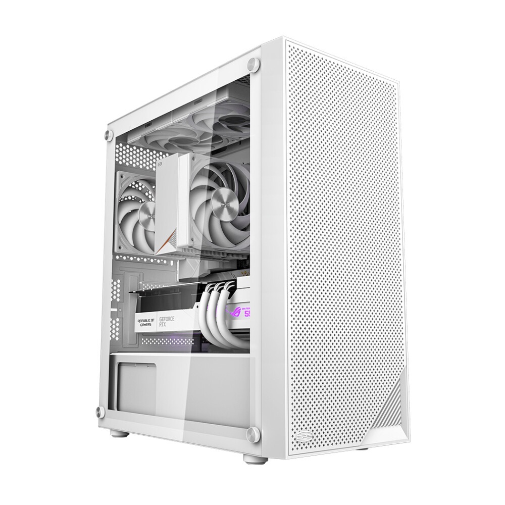 Корпус без блока питания PCCOOLER C3B310 WH, Mesh Mid Tower, White, TG, 0.4 SPCC, no fans mATX, mITX