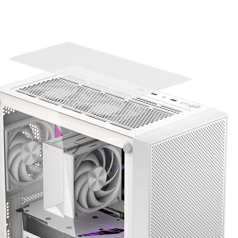Корпус без блока питания PCCOOLER C3B310 WH, Mesh Mid Tower, White, TG, 0.4 SPCC, no fans mATX, mITX