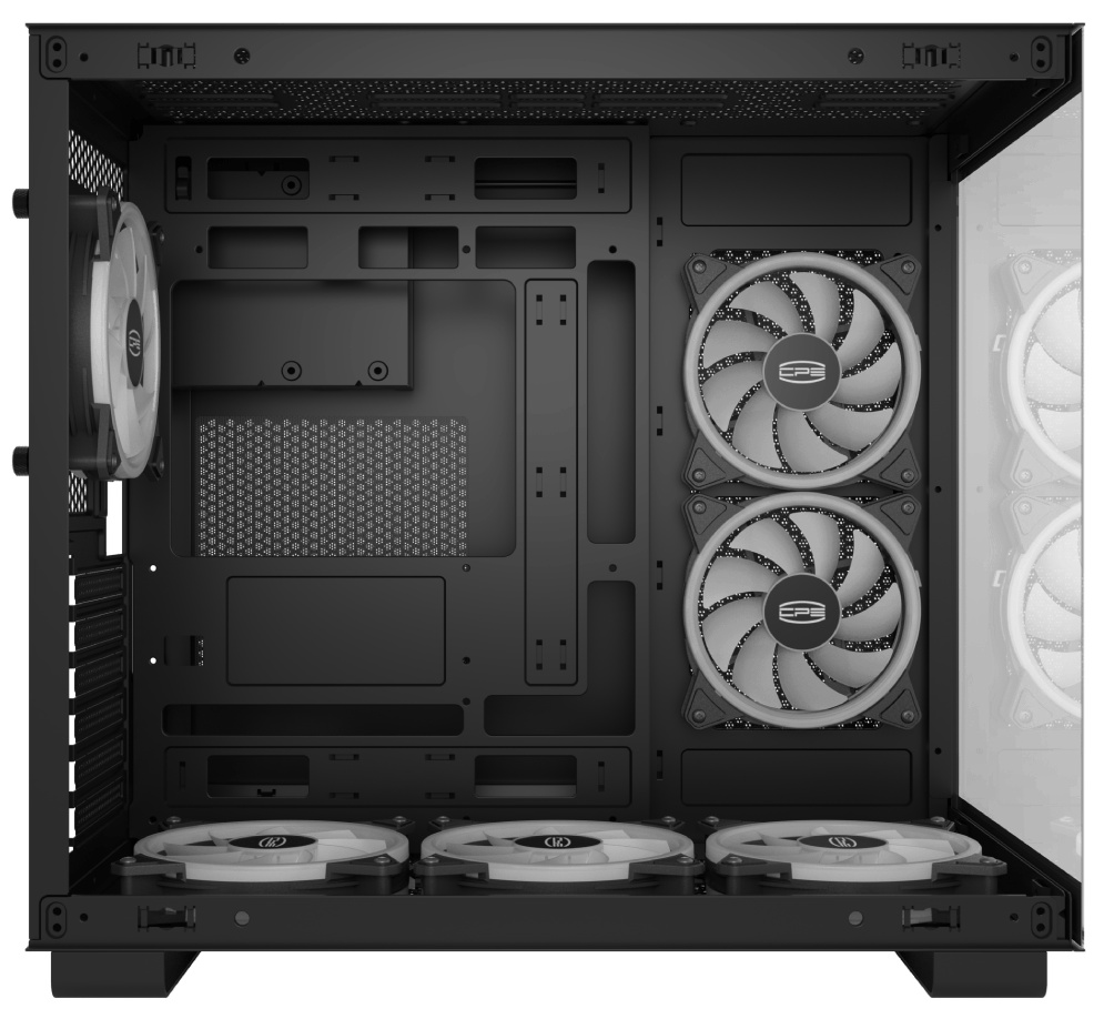 Корпус без блока питания/ Case PCCooler C3T500 ARGB BK, Midi-Tower, TG, 6x120mm ARGB, 1xUSB-C 3.1 +