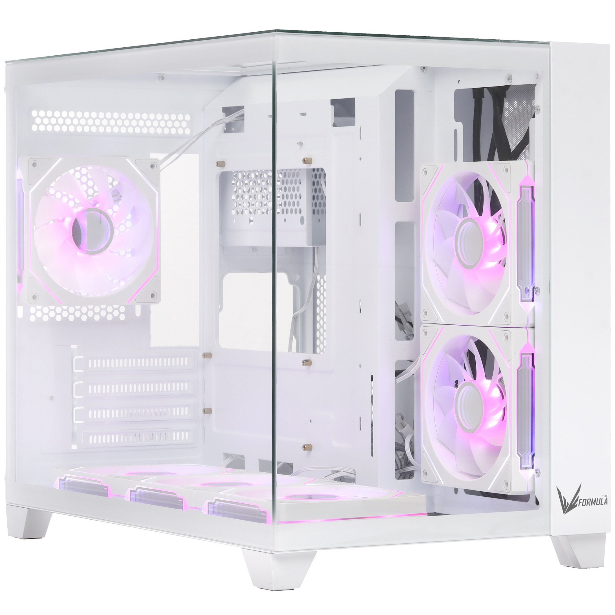Компьютерный корпус Formula Crystal Z9ML Floe белый без БП mATX 4x120mm 2xUSB3.0 1xUSB3.1 audio bott