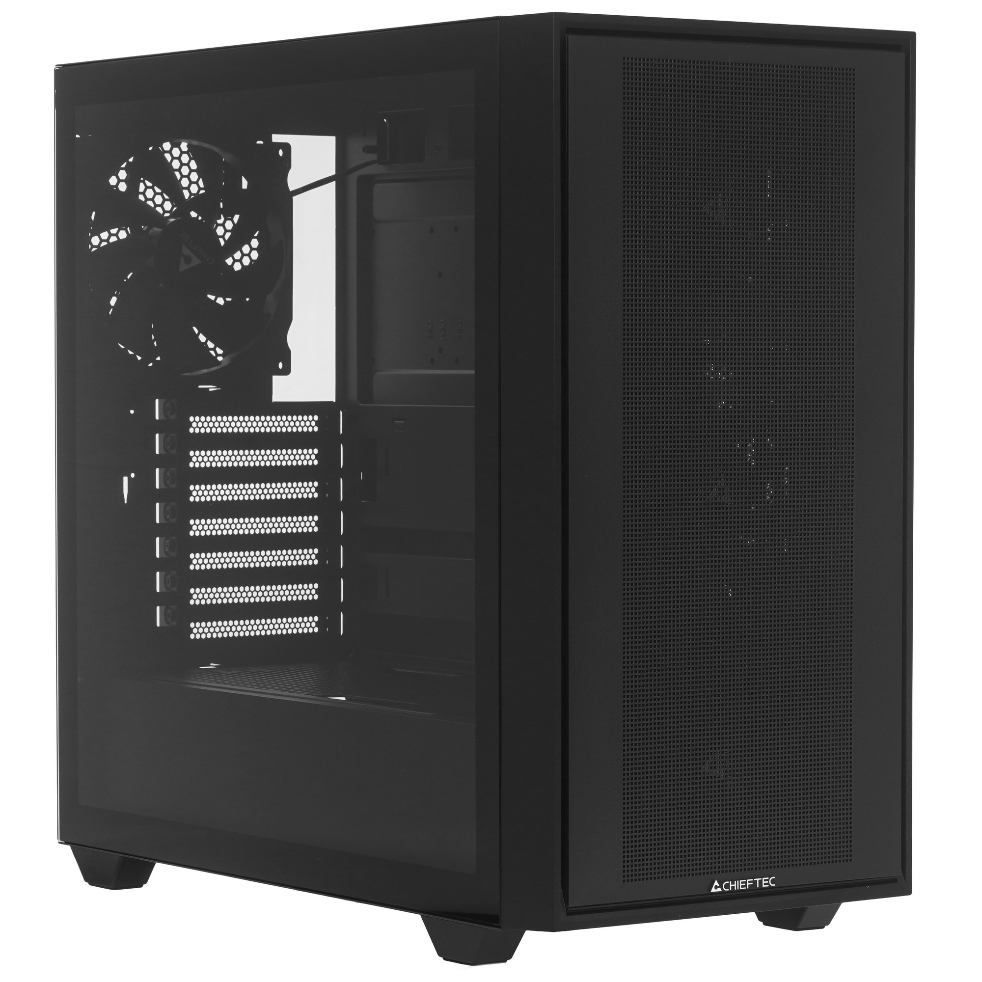 Компьютерный корпус Chieftec Night Hunter черный без БП ATX 4x140mm audio bott PSU