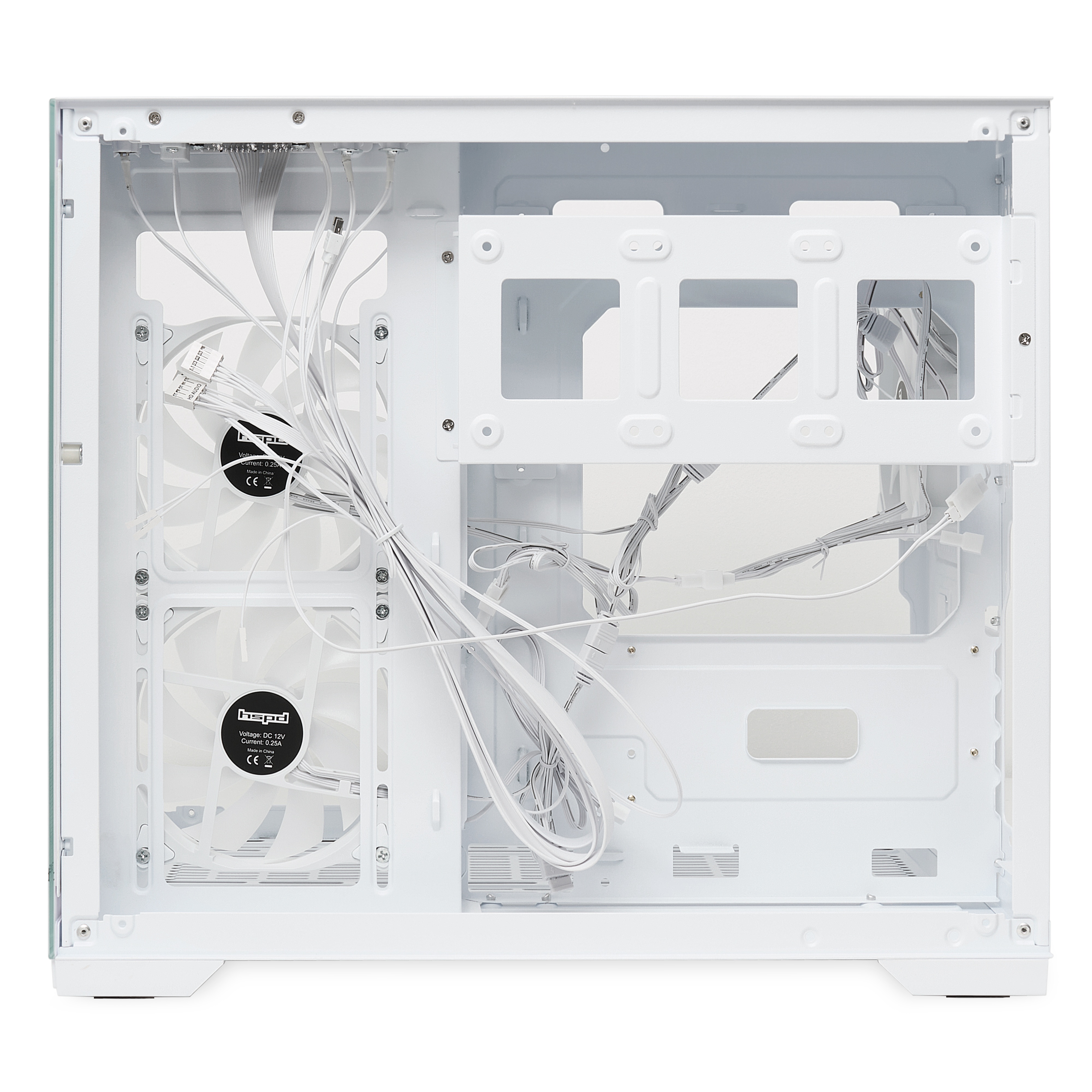 Компьютерный корпус  HSPD F330, Panoramic Mini-tower, White, TG, 0.5 SPCC, 3x120mm ARGB mATX, mITX 1