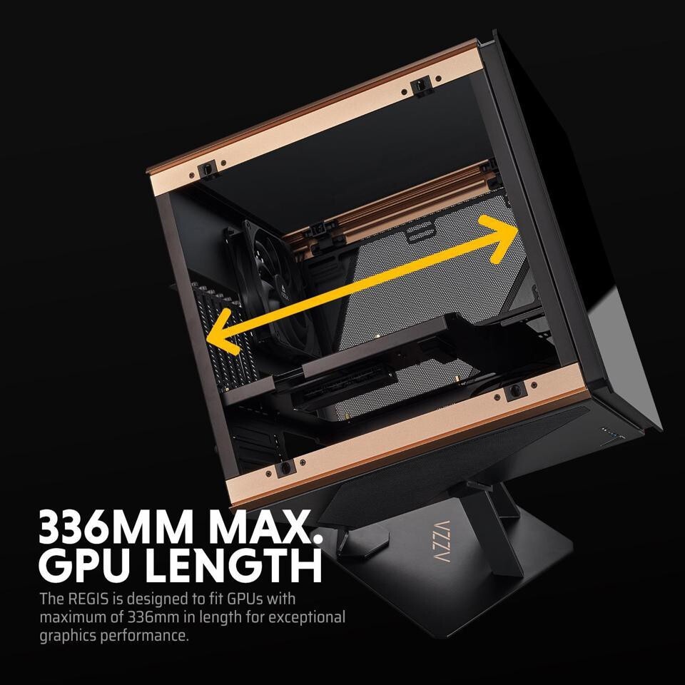 Корпус Azza Regis черный без БП ATX 4x120mm 2xUSB3.0 audio bott PSU