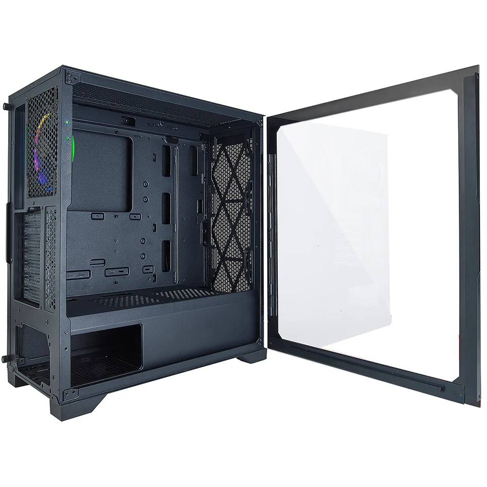 Корпус Azza Regis черный без БП ATX 4x120mm 2xUSB3.0 audio bott PSU