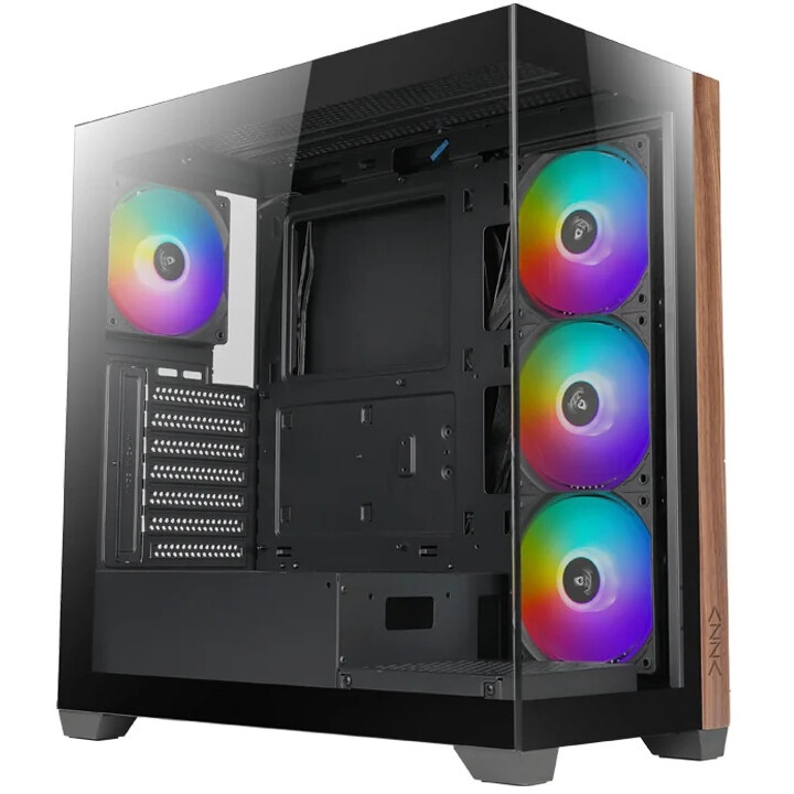 Корпус Azza Regis черный без БП ATX 4x120mm 2xUSB3.0 audio bott PSU