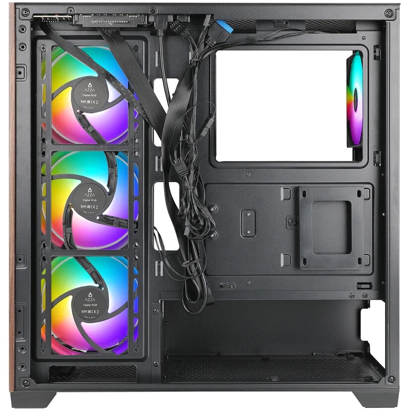 Корпус Azza Regis черный без БП ATX 4x120mm 2xUSB3.0 audio bott PSU