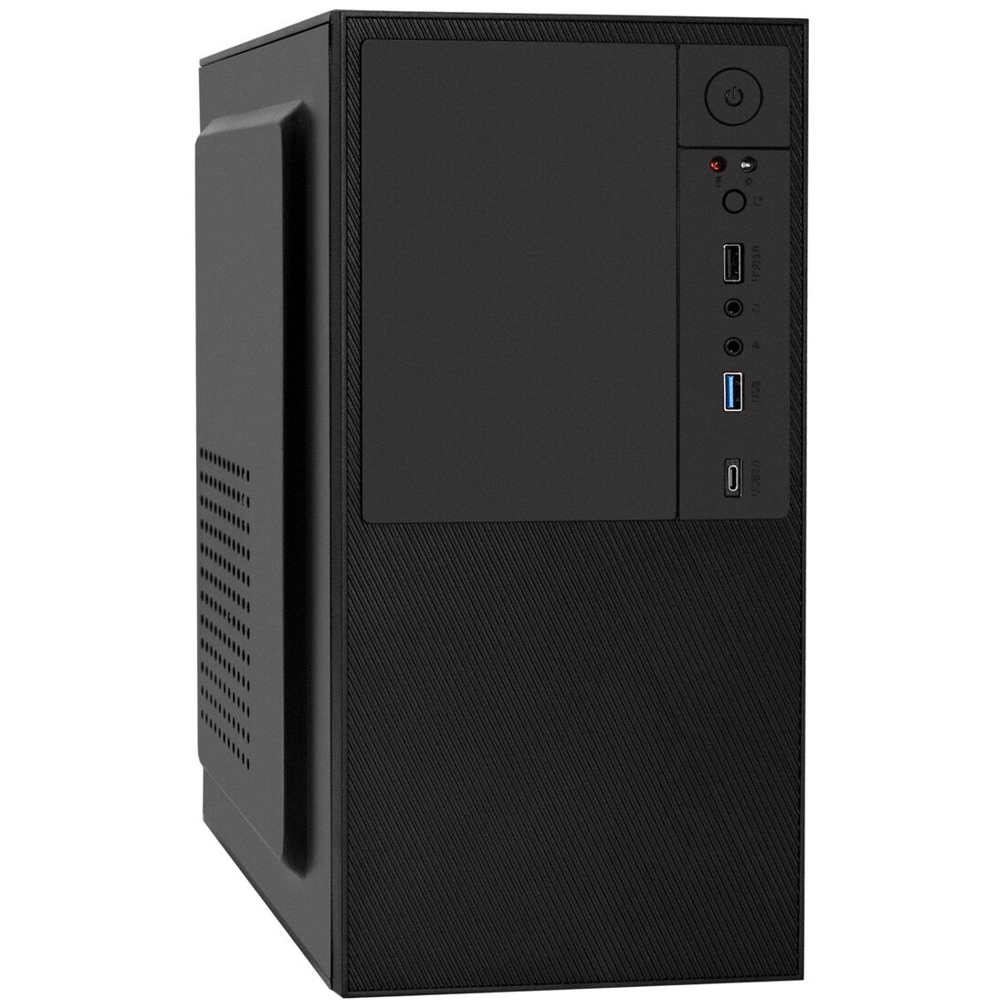 Корпус Foxline FL-628-FZ450R-U32-S черный, с блоком питания 450Вт mATX case, w/PSU 450W 12cm, w/2xUS
