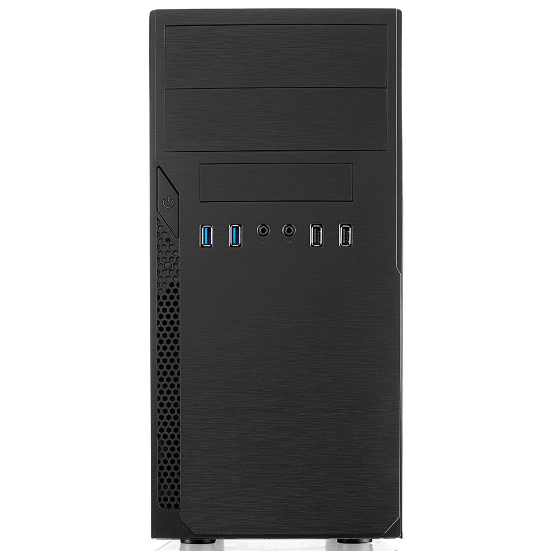 Корпус Foxline FL-628-FZ450R-U32-S черный, с блоком питания 450Вт mATX case, w/PSU 450W 12cm, w/2xUS