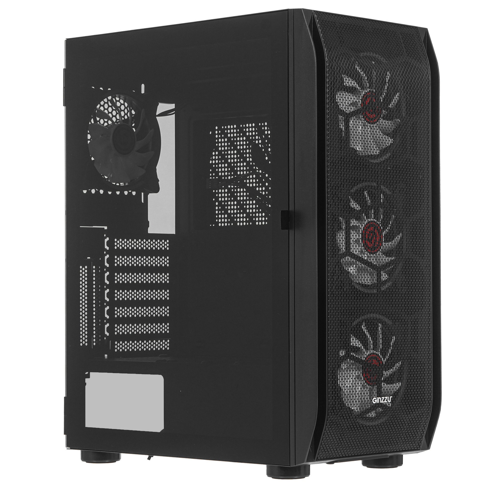 Корпус Ginzzu GL300 FAN 12CM RGB*4 USB3.0 Window