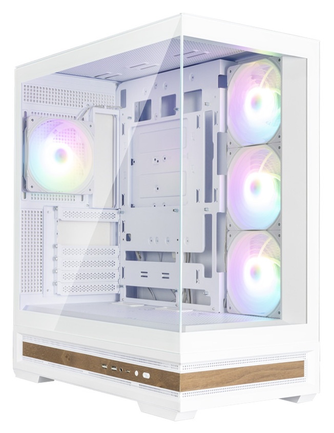 Компьютерный корпус ZALMAN P40 NAMU, ATX, белый, WINDOW, WOODEN ELEMENTS, 2xCombo(2.5” or 3.5”), 1xU