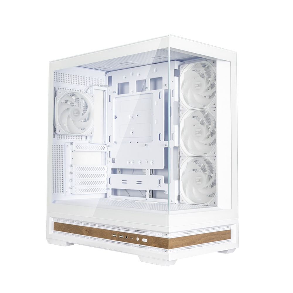 Компьютерный корпус ZALMAN P40 NAMU, ATX, белый, WINDOW, WOODEN ELEMENTS, 2xCombo(2.5” or 3.5”), 1xU