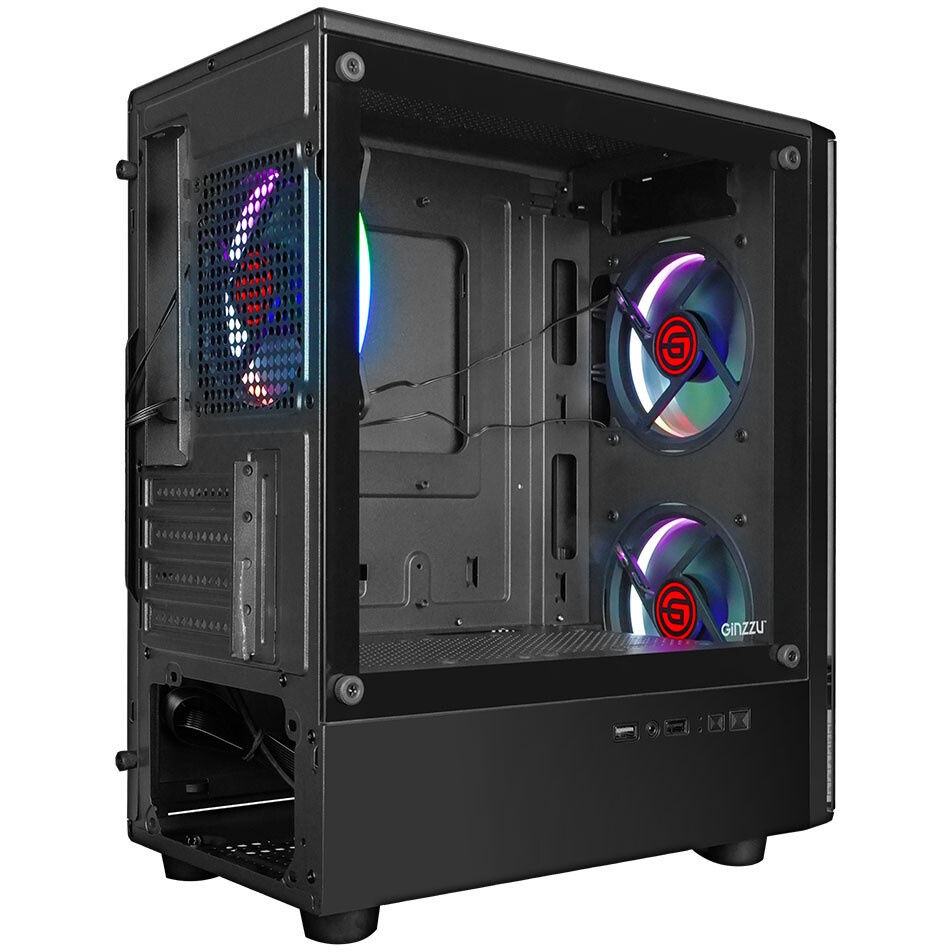 Компьютерный корпус Ginzzu CL406 mATX FAN 3*12 FRGB (12RR4)
