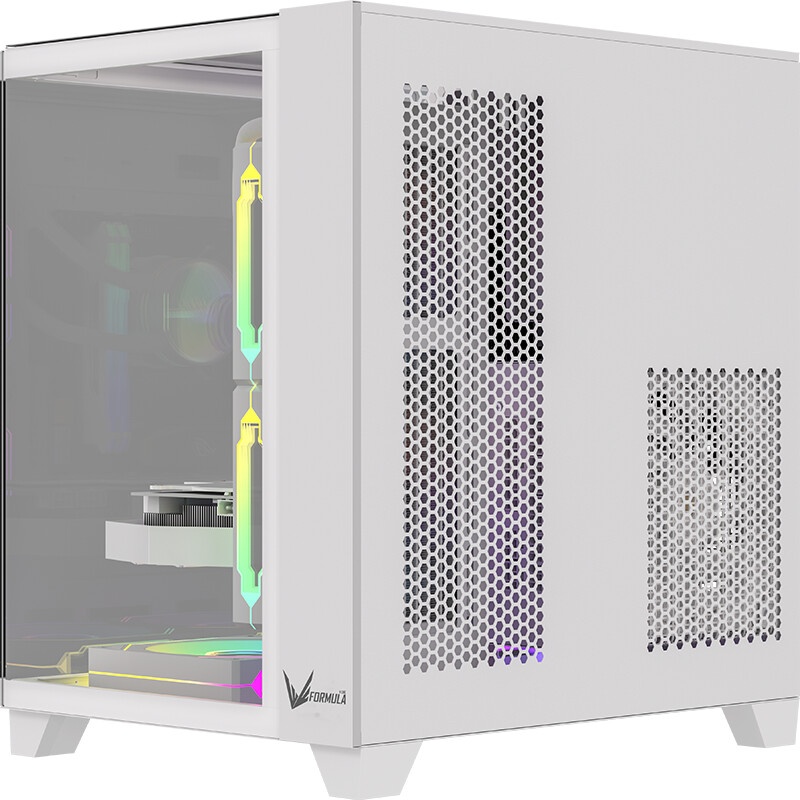 Компьютерный корпус Formula Crystal Z1CM белый без БП mATX 5x120mm 1xUSB3.0 audio bott PSU