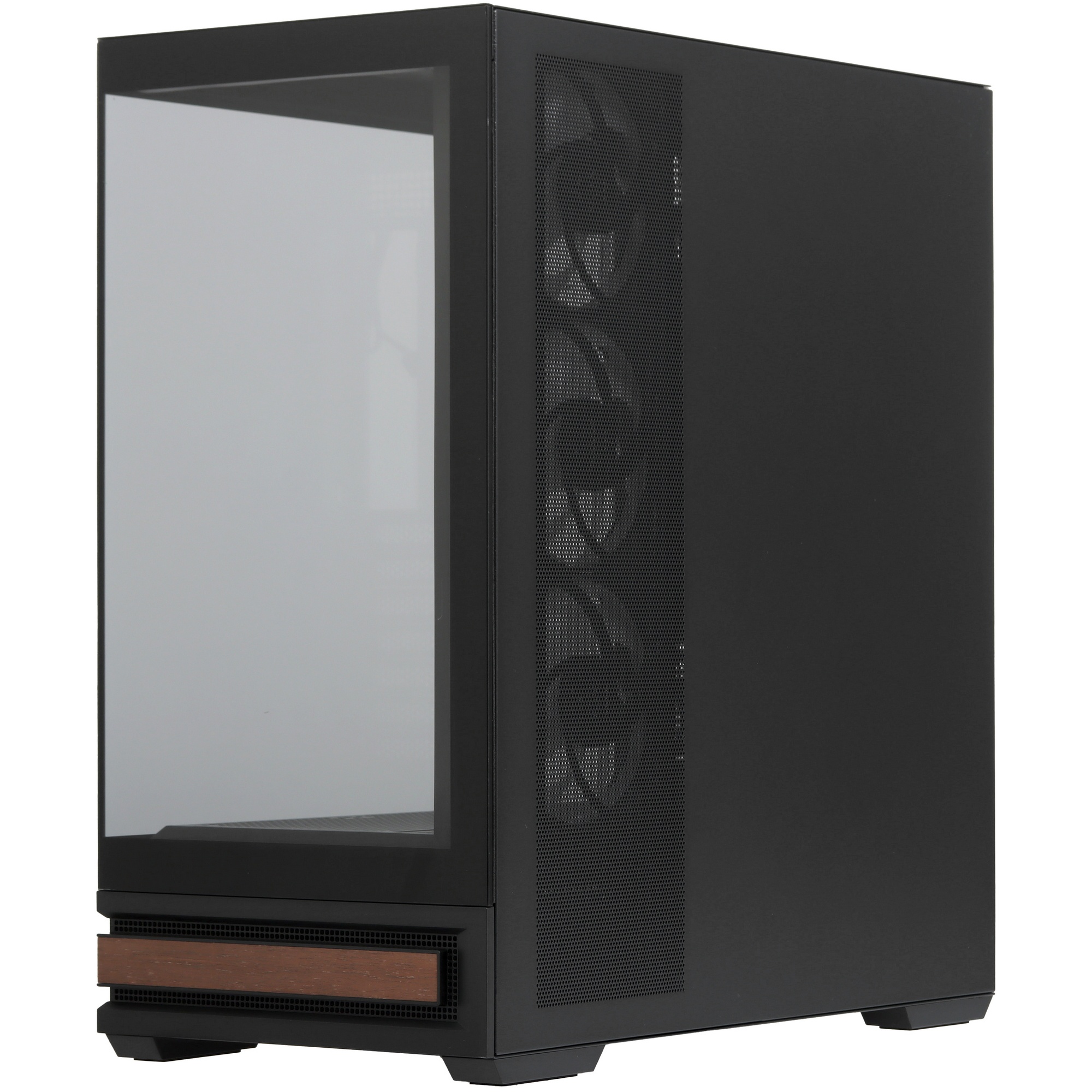 Компьютерный корпус ZALMAN P40 NAMU, ATX, BLACK, WINDOW, WOODEN ELEMENTS, 2xCombo(2.5” or 3.5”), 1xU