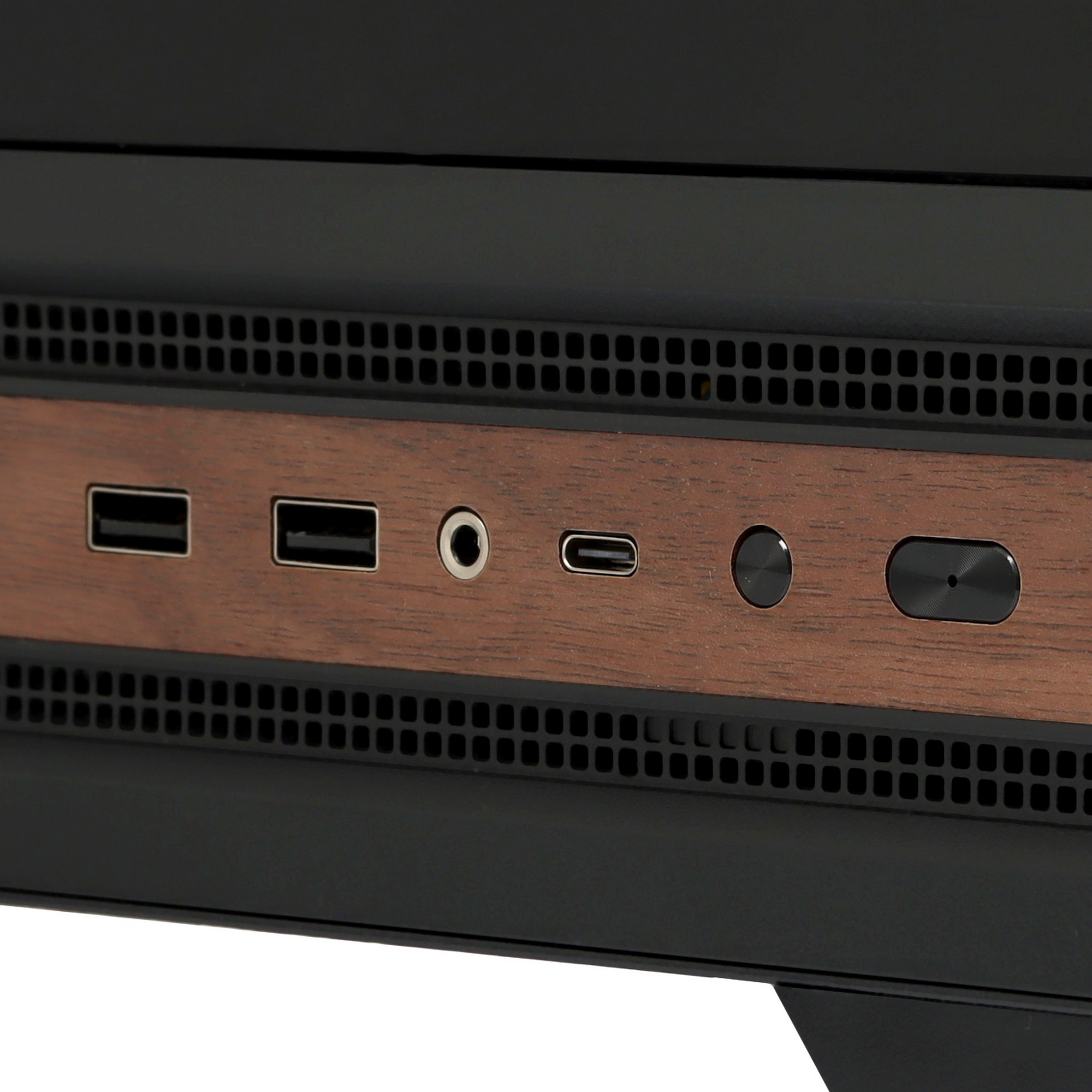 Компьютерный корпус ZALMAN P40 NAMU, ATX, BLACK, WINDOW, WOODEN ELEMENTS, 2xCombo(2.5” or 3.5”), 1xU