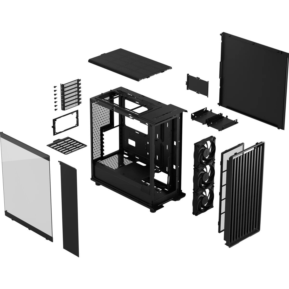 Корпус ПК без блока питания Fractal Design North XL RC Charcoal TG Dark, Full-Tower, 3x140mm, 2xUSB-
