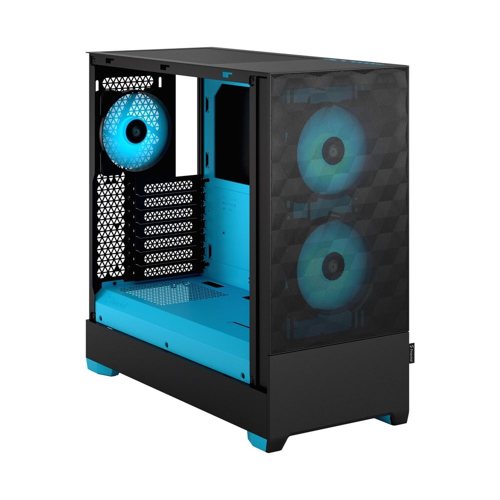 Корпус ПК без блока питания Fractal Design Pop Air RGB Cyan Core TG Clear Tint, Midi-Tower, 3x120mm