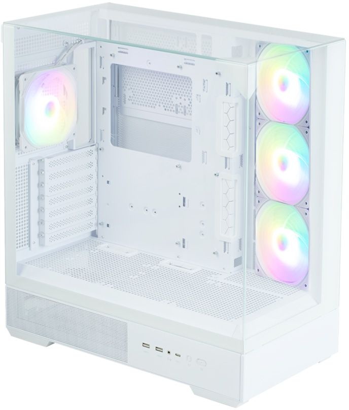 Компьютерный корпус ZALMAN P40 Prism Plus, ATX, белый, WINDOW, 3xCombo (3.5'' or 2.5"), 1xUSB TYPE-C