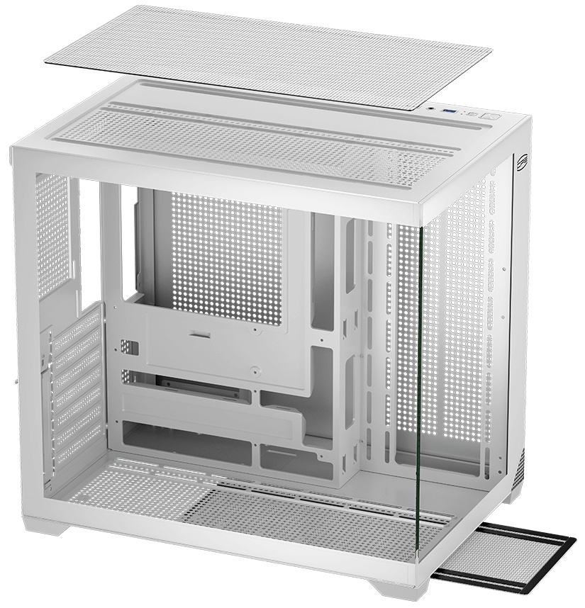 Корпус без блока питания PCCooler C3T700 WH, Midi-Tower, TG, no fans, 1xUSB-A 3.0 + 1xUSB-A 2.0 + 1x
