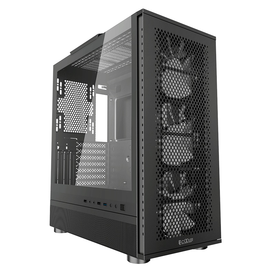 Компьютерный корпус  PCCooler ME200 MESH BK, Mesh Full Tower, черный, TG, SPCC, 3x120mm ARGB E-ATX,