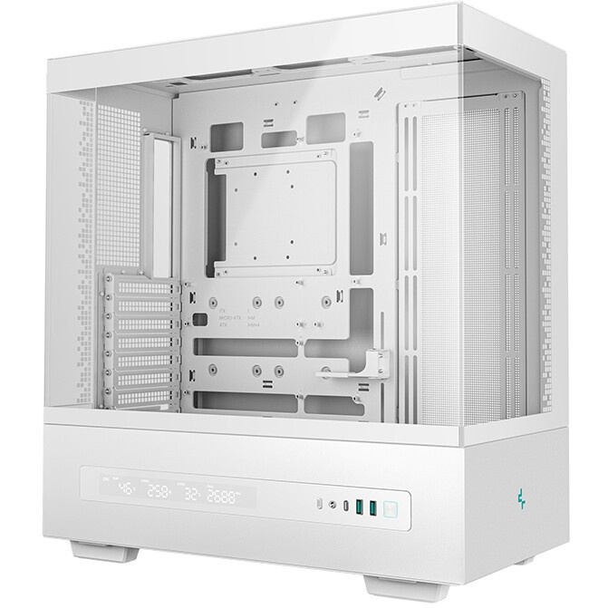 Компьютерный корпус Deepcool CG580 4F V2 WH без БП, боковое окно (панорама), 4x120mm ARGB PWM вентил