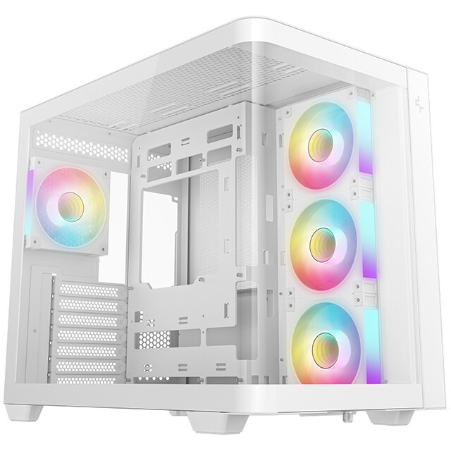 Компьютерный корпус Deepcool CG580 4F V2 WH без БП, боковое окно (панорама), 4x120mm ARGB PWM вентил