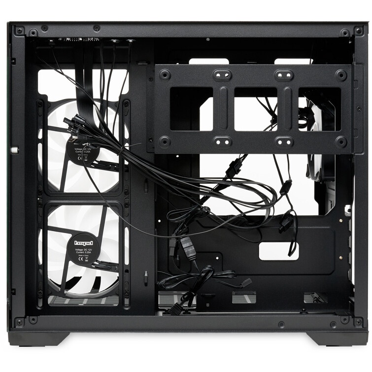 Компьютерный корпус  HSPD F330, Panoramic Mini-tower, черный, TG, 0.5 SPCC, 3x120mm ARGB mATX, mITX