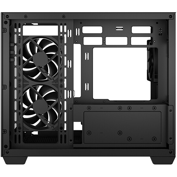 Компьютерный корпус  HSPD F330, Panoramic Mini-tower, черный, TG, 0.5 SPCC, 3x120mm ARGB mATX, mITX