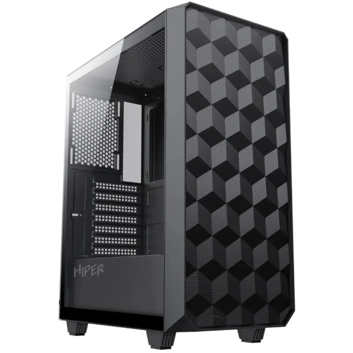 Корпус Hiper BH34-1 черный без БП ATX 5x120mm 2x140mm 2x200mm 1xUSB3.0 audio bott PSU